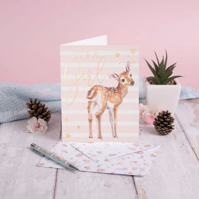 Wrendale Designs Loved Deerly - It's a Girl Card
