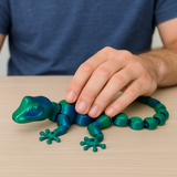 3D Printed Mini Gecko - Blue & Green