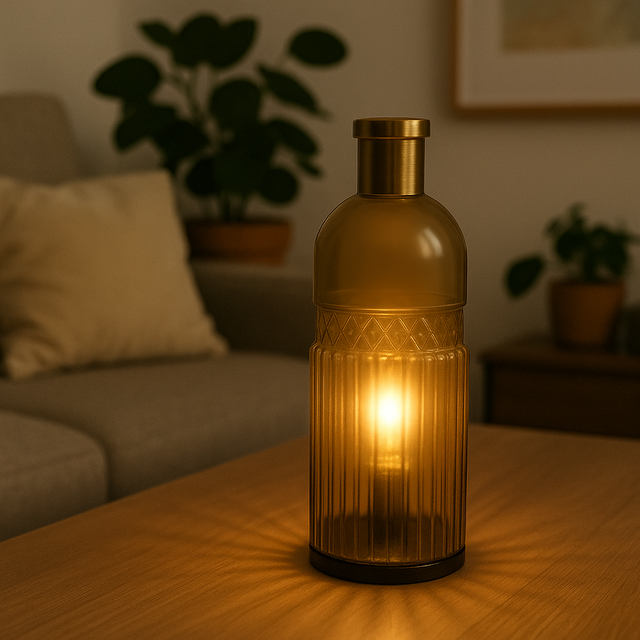 Vintage Large Lamp - Amber