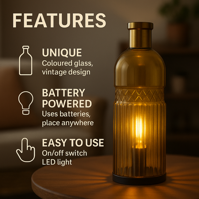 Vintage Large Lamp - Amber