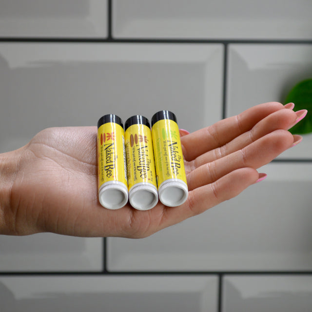 The Naked Bee Organic Lip Balm Trio Gift Set Orange Blossom, Coconut, Citron & Honey