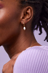 Estella Bartlett Multi Flower Organic Pearl Drop Earrings - Gold Plated