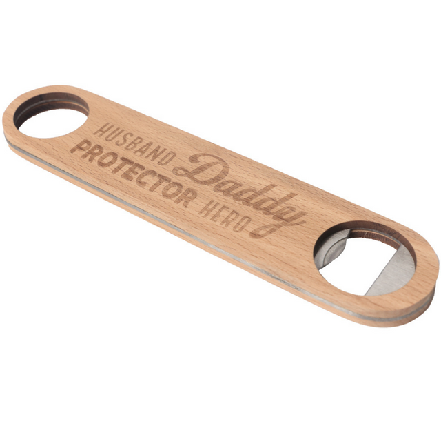 Splosh Wooden Bottle Opener - Daddy, Protector, Hero
