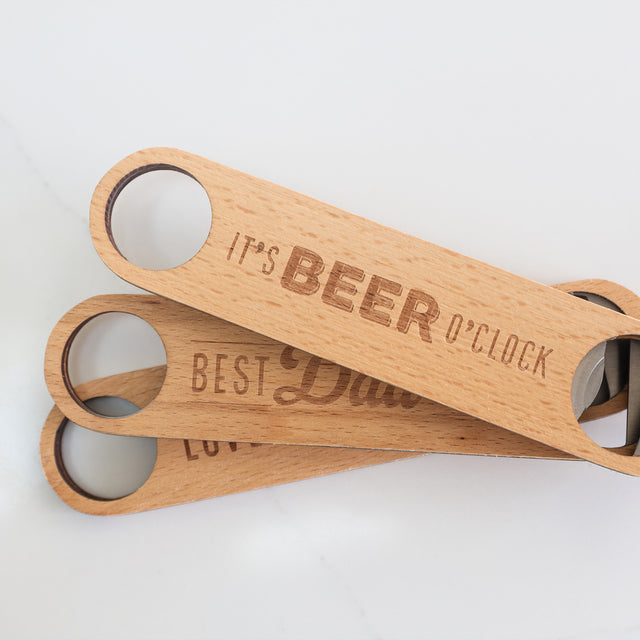Splosh Wooden Bottle Opener - Beer O'Clock