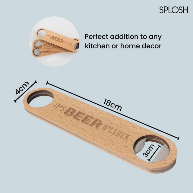Splosh Wooden Bottle Opener - Beer O'Clock
