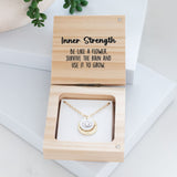 Splosh Heart & Soul Jewellery gift boxes arranged together on a styled surface, featuring the “Inner Strength” necklace alongside other meaningful designs.