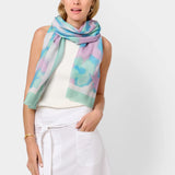 Katie Loxton Printed Scarf - Watercolour (Lilac/Sage/Off White)