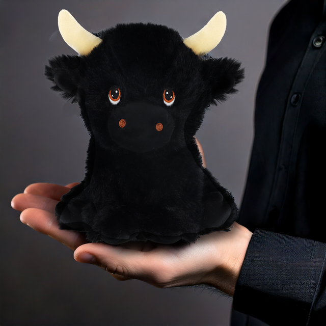 Keeleco Black Shaggy Cow (18cm)