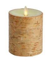 Luminara Indoor 4.0" x 4.0" Candle with Genuine Birch Finish