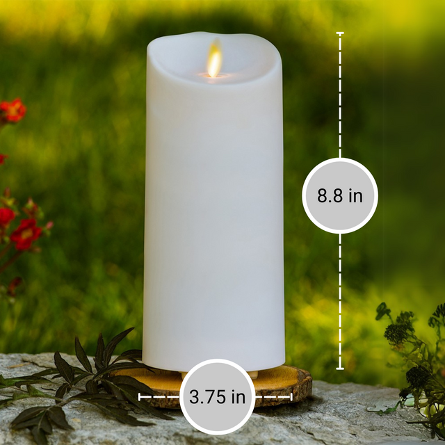 Luminara Outdoor 3.75" x 8.8" Ivory  Pillar