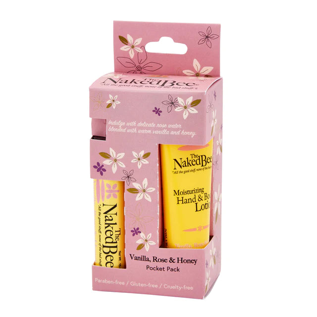 The Naked Bee Vanilla, Rose & Honey Pocket Pack Gift Collection