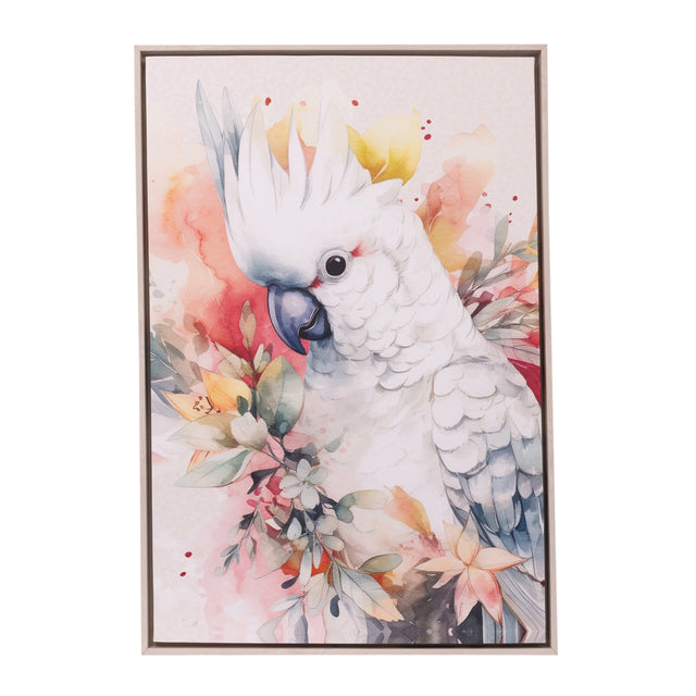 Splosh Cockatoo Framed Canvas 64x94 Native Blooms