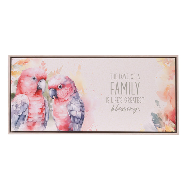Splosh Galah Framed Canvas 94x44 Native Blooms