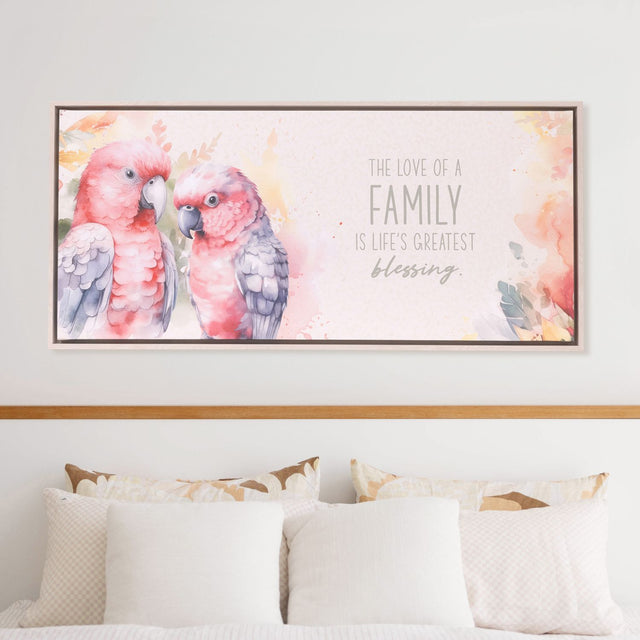 Splosh Galah Framed Canvas 94x44 Native Blooms
