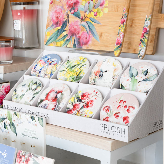 Splosh Galah Ceramic Coaster Native Blooms
