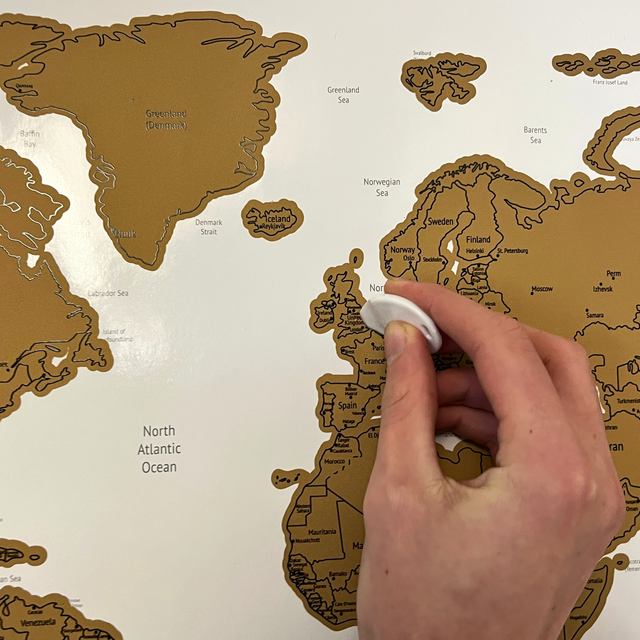 Gleneagles Scratch Off World Map Poster With Flags - White