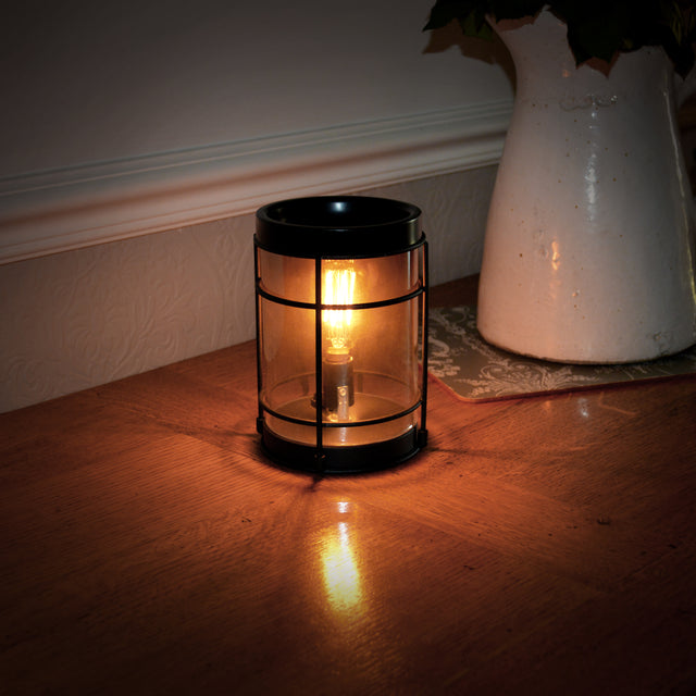 Cello Black Smoke Edison Electric Melt Burner & Spiced Citrus Wax Medallion Set
