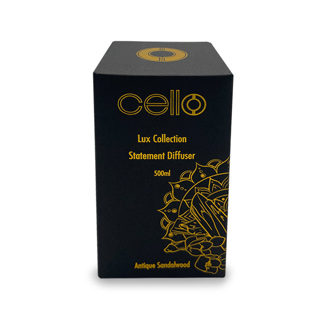 Cello Premium Reed Diffuser & 3 Wick Candle Set - Antique Sandalwood Set