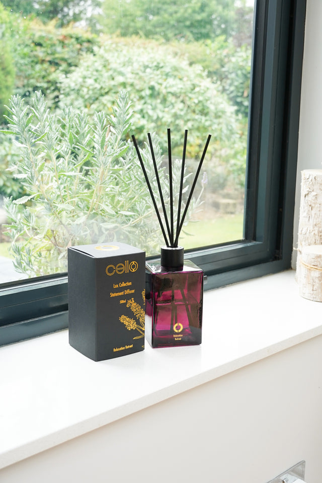 Cello Premium Reed Diffuser & 3 Wick Candle Set - Relaxation Retreat Set