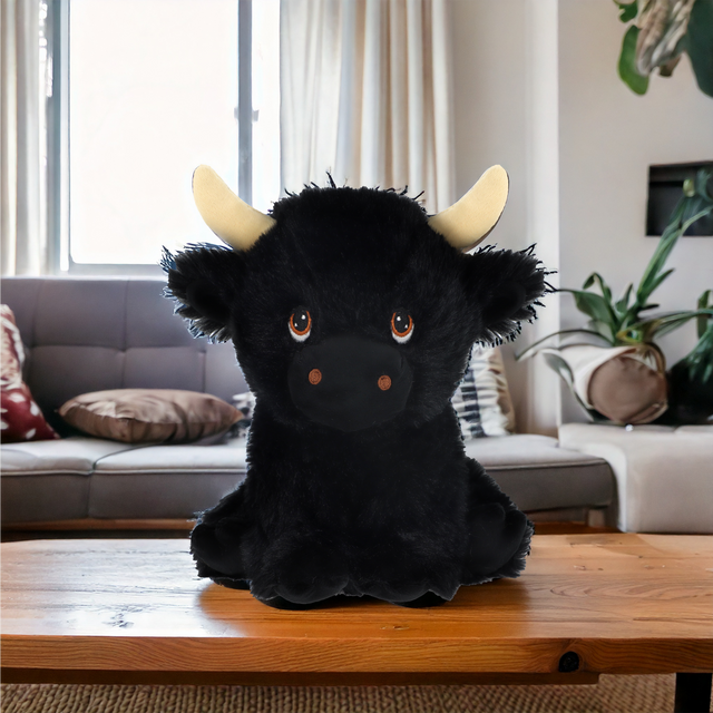 Keeleco Black Shaggy Cow (18cm)