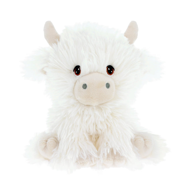 Keeleco Cream Shaggy Cow (18cm)