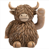 Lesser & Pavey - Highland Cow Waving Happy