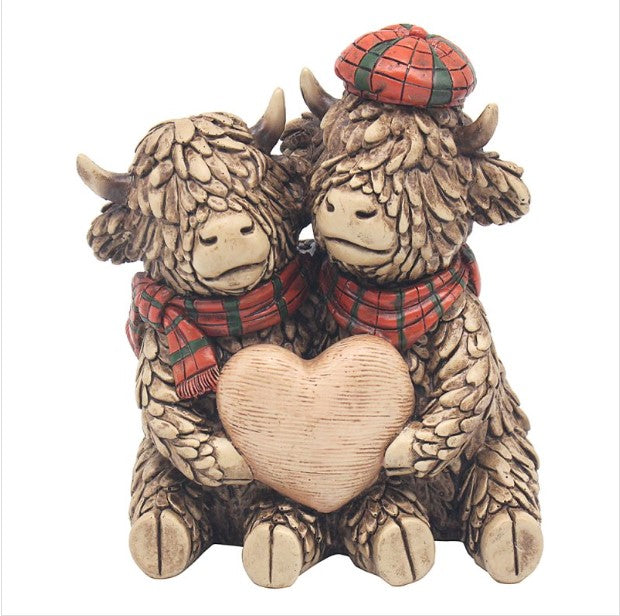 Lesser & Pavey - Highland Cow Hughie Heart Tartan