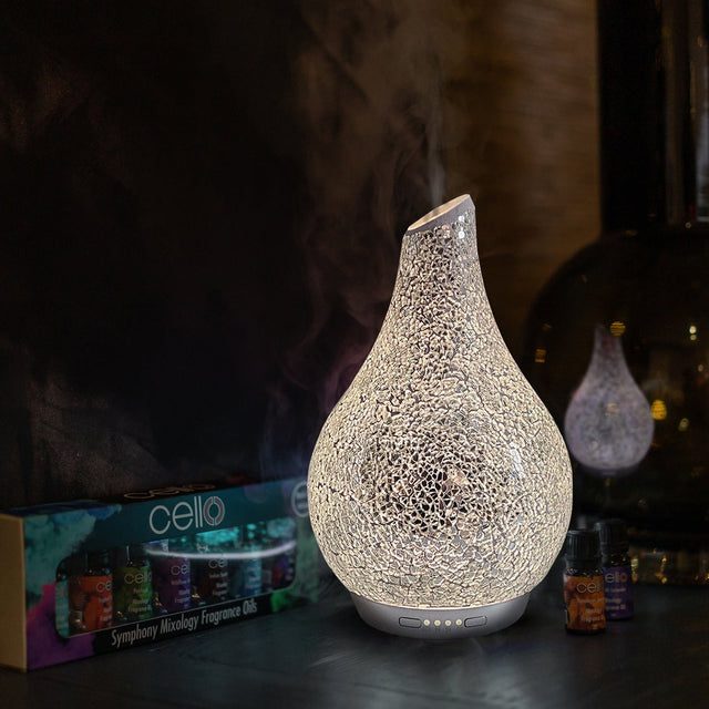 Silver Mosaic Glass Ultrasonic Diffuser - Large