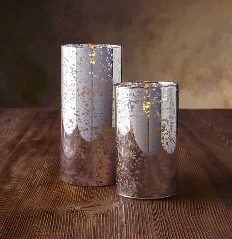 Luminara Indoor 3.0" x 5.0" Candle in Silver Mercury Glass