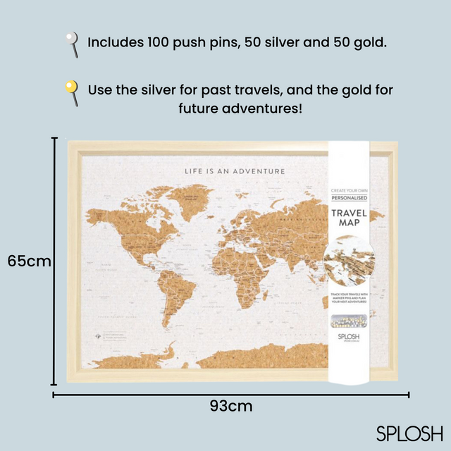 Splosh Travel Map - World Map - Large - White