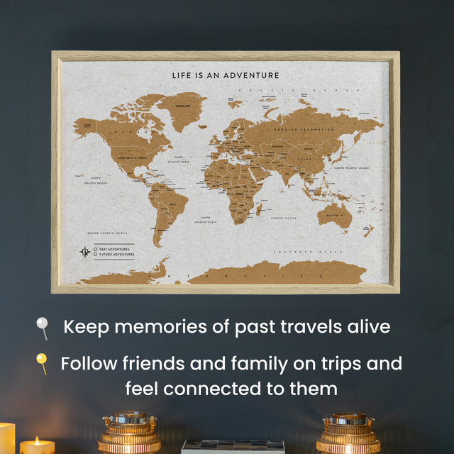 Splosh Travel Map - World Map - Large - White