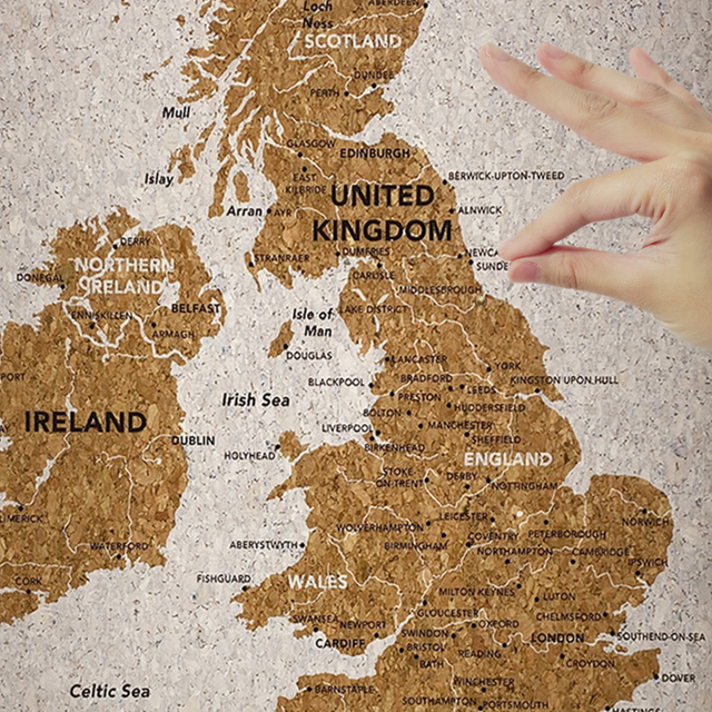 Splosh Travel Map - UK Map - Desk - White