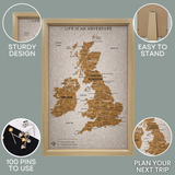 Splosh Travel Map - UK Map - Desk - White