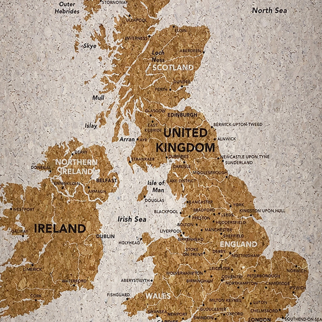 Splosh Travel Map - UK Map - Small - White