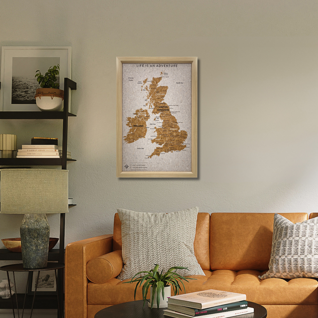 Splosh Travel Map - UK Map - Small - White