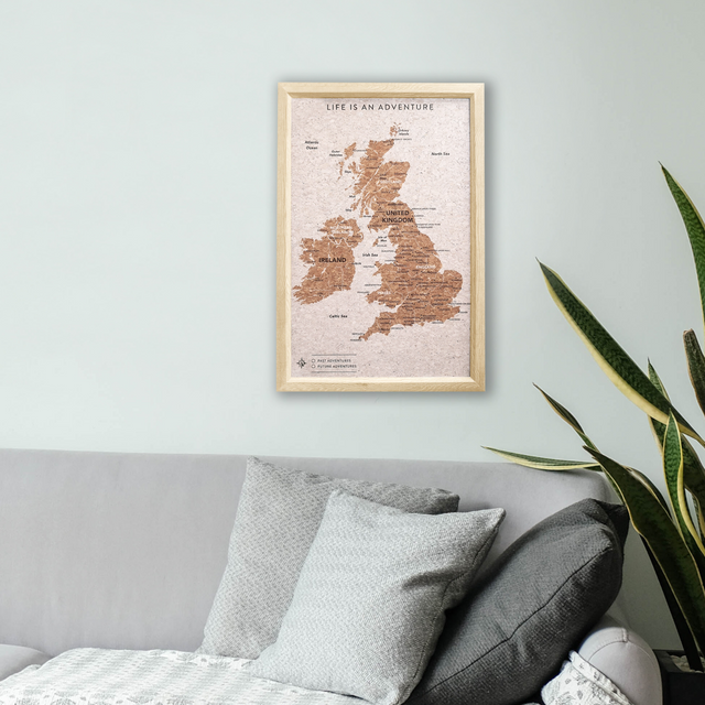 Splosh Travel Map - UK Map - Small - White