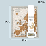 Splosh Travel Map - Europe Map - Desk - Grey