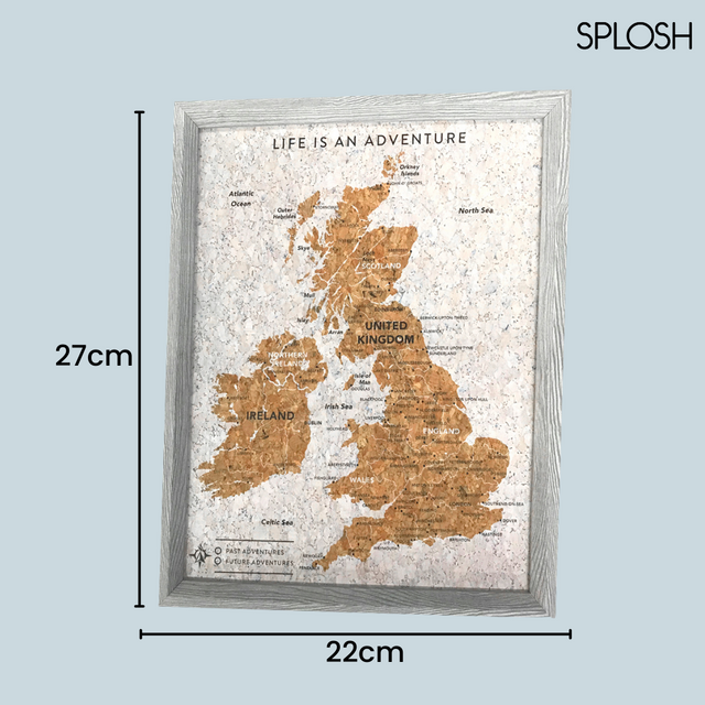 Splosh Travel Map - Europe Map - Small - Grey