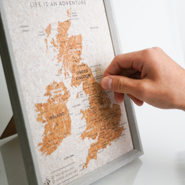 Splosh Travel Map - UK Map - Desk - Grey