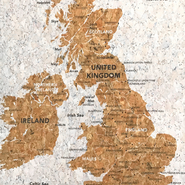 Splosh Travel Map - UK Map - Desk - Grey
