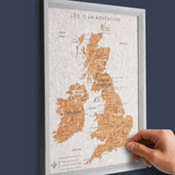 Splosh Travel Map - UK Map - Small - Grey