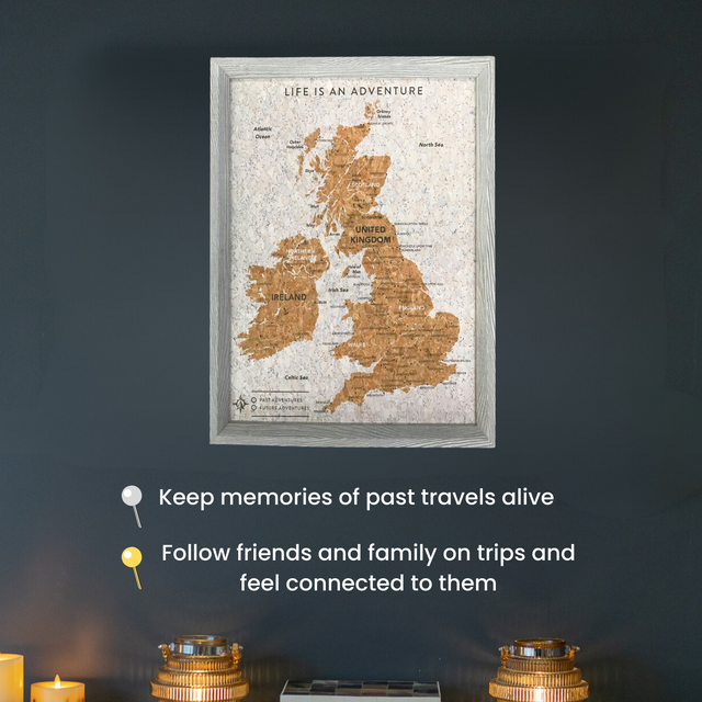 Splosh Travel Map - UK Map - Small - Grey