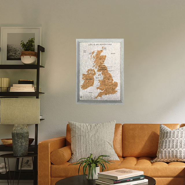 Splosh Travel Map - UK Map - Small - Grey