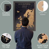 Splosh Travel Map - Europe Map - Small - Black