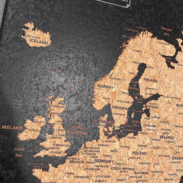 Splosh Travel Map - Europe Map - Small - Black