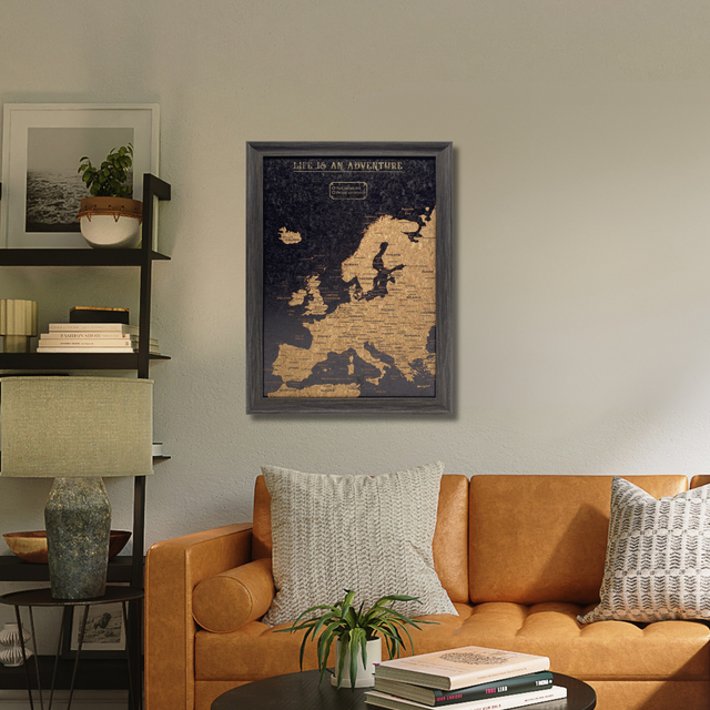 Splosh Travel Map - Europe Map - Small - Black