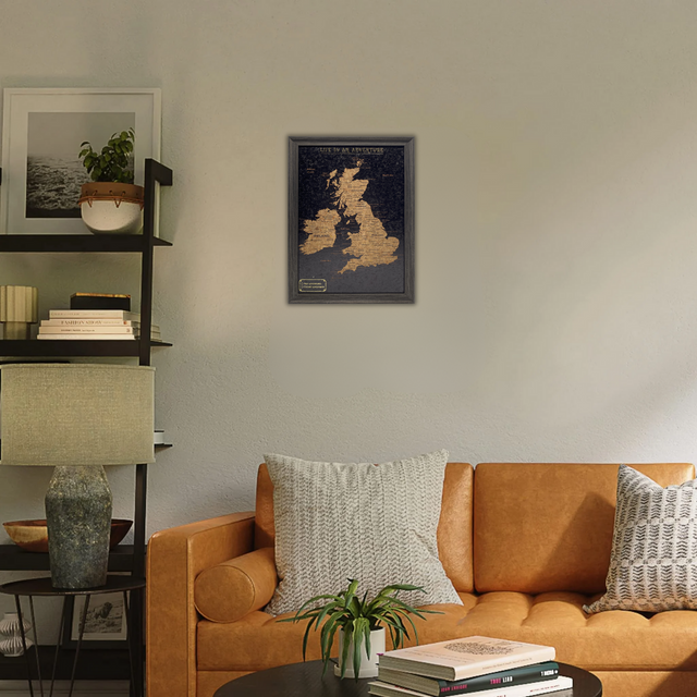 Splosh Travel Map - UK & Ireland Map - Small - Black