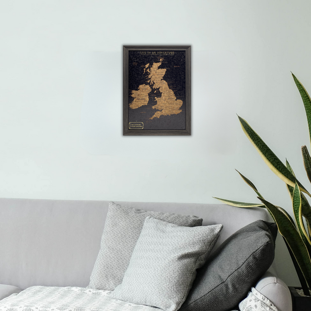 Splosh Travel Map - UK & Ireland Map - Small - Black