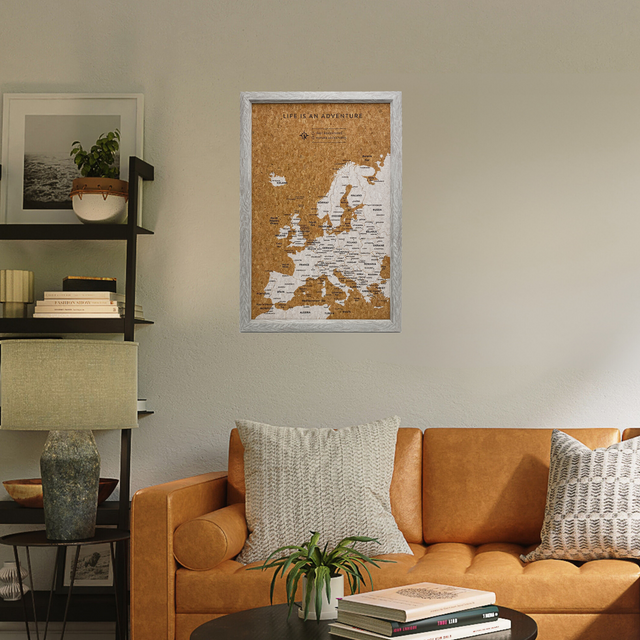 Splosh Travel Map - Inverted Europe Map - Small - Grey
