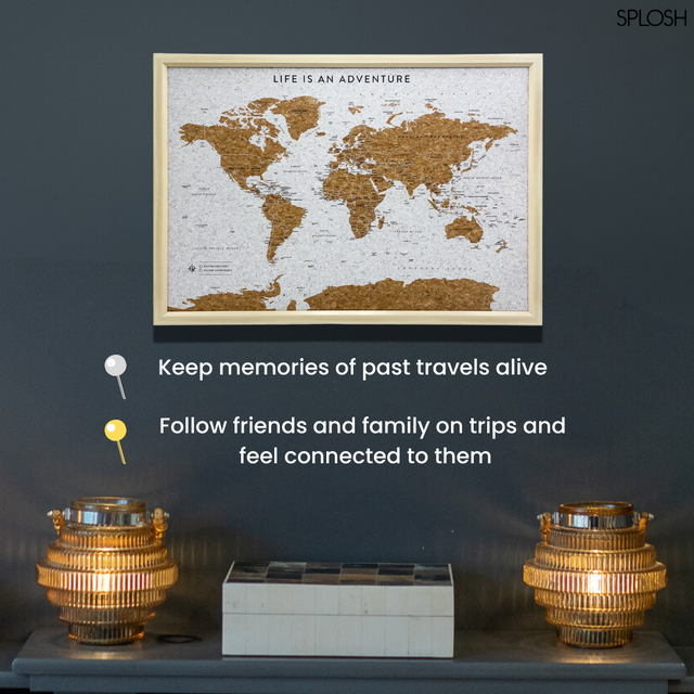 Splosh Travel Map - World Map - Medium - White
